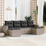Maison Chic Seti vrtnega pohištva - Vrtna garnitura - Vrtni pohištvo set 6-delna z blazinami siv poli ratan, (21803842) | Shoptok.si