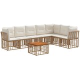  Set vanjskih sofa 8 pcs Prirodna i krema bijela Poliester | Eponuda.com