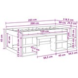  Krevet za djecu s ladicama Staro drvo 90 x 200 cm | shoptok.hr