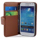 Cadorabo Ohišje, združljivo z Samsung Galaxy S4 MINI v sedlo rjave barve - Zaščitni ovitek iz gladkega umetnega usnja in žep za kartice, (20557751) | Shoptok.si