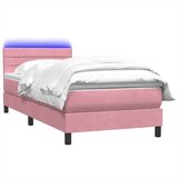 Box spring postelja z vzmetnico roza 80x220 cm žamet, (21791946) | Shoptok.si