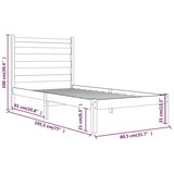  Okvir za krevet od borovine crni 75 x 190 cm 2FT6 jednokrevetni | shoptok.hr