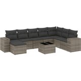  9-dijelni set vrtnih sofa od poliratana s jastucima sivi | shoptok.hr