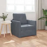 Tlačni kavč enojni pretvornik iz žameta 74x77x81 cm temno siva, (22054565)