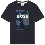 BOSS Kidswear Majica mornarsko plava / svijetlosiva / zelena / bijela