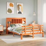 vidaXL Knjižna postelja brez vzmetnice vošč. rjava 160x200 cm borovina | Shoptok.si
