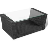  4-dijelna vrtna garnitura od poliratana s jastucima crna | shoptok.hr