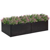 vidaXL Vrtna sadilica crna 157 x 80 x 40 cm od poliratana | shoptok.hr