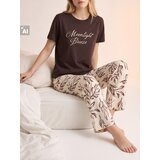 Sinsay Pamučna dvodijelna pidžama s biljnim motivom | shoptok.hr