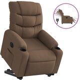 Maison Chic Električni naslanjač - Relax naslanjač s funkcijo vstajanja rjavo blago, (22062248) | Shoptok.si