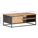  Stolić za kavu 90 x 50 x 35 cm od masivnog bagremovog drva | shoptok.hr