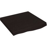  Zidna polica tamnosmeđa 60x60x(2-6) cm od obrađene hrastovine | shoptok.hr