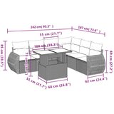  7-dijelni set vrtnih sofa od poliratana s jastucima crni | shoptok.hr