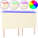  LED uzglavlje krem 180x5x118/128 cm od umjetne kože | shoptok.hr