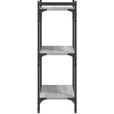  Regal za knjige s 3 razine siva boja hrasta 60x30x86 cm drveni | Eponuda.com