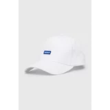 Hugo Blue Bombažna bejzbolska kapa bela barva