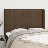 Vzglavje z ušesi temno rjav 147x16x118/128 cm blago, (20952883) Cene