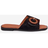 Boto Womens Slippers On Flat Heel With Buckle Black Lanoni | shoptok.hr
