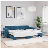 vidaXL Izvlečna dnevna postelja modra 80x200 cm žamet Cene
