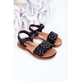Kesi sandale za devojčice braided black bailly | ePonuda.com