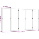Sobna pregrada s 5 panela smeđesiva 350 x 180 cm | shoptok.hr