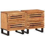 The Living Store Nočna omarica 2 kosa 40x34x46 cm trden akacijev les - Nočna Omarica, (21568396) | Shoptok.si