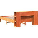  Krevet s regalom za knjige bez madraca 135 x 190 cm od borovine Smeđa 135 x 190cm | Shoptok.si