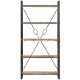 Police za knjige s 5 razina 90 x 30 x 180 cm obnovljeno drvo | shoptok.hr