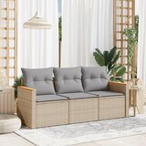 Maison Chic Seti vrtnega pohištva - Vrtna garnitura - Vrtni pohištvo set 3-delna z blazinami bež poli ratan, (21811062) | Shoptok.si