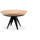 Windsor & Co Sofas Raztegljiva miza s črnimi kovinskimi nogami Magnus, ø 120 cm