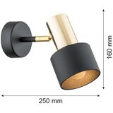  Argon 4265 - Zidno reflektorsko svetlo DORIA 1xE27/15W/230V crna/mesing | Eponuda.com