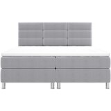 CARRYHOME postelja z vzmetnico 180 cm x 200 cm , tekstil svetlo siva | Shoptok.si