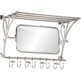  Stalak za prtljagu s vješalicama i zidnim ogledalom aluminijski | shoptok.hr