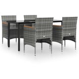  5-dijelni vrtni blagovaonski set s jastucima sivo-crni | shoptok.hr