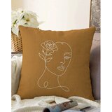 Minimalist Cushion Covers Oranžno-rjava prevleka za vzglavnik iz mešanice bombaža Chenille, 55 x 55 cm | Shoptok.si