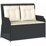  3-dijelna vrtna garnitura od poliratana s jastucima crna 110 x 110 x 40/71 cm | Shoptok.si