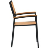  Vanjske stolice 2 kom Stacking Crna Čvrsto drvo akacija i metal | shoptok.hr