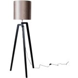 QAZQA Vloerlamp zwart met velours kap taupe 50cm - Puros | Shoptok.si
