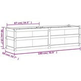  Vrtno cvetlično korito voščeno rjavo 180x50x50cm trdna borovina | Shoptok.si