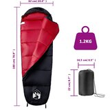  Vreća za spavanje u obliku mumije za odrasle 3-4 godišnja doba Crvena | shoptok.hr