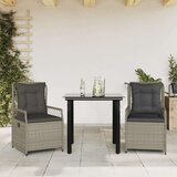 vidaXL 3-dijelni vrtni blagovaonski set svjetlosivi od poliratana | shoptok.hr