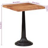 Bistro stolić 60 x 60 x 76 cm od masivnog bagremovog drva | shoptok.hr