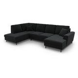 Cosmopolitan Design Crna baršunasti sklopiva/s prostorom za odlaganje kutna garnitura (s lijevim kutom/u obliku slova "U") Kyoto – | shoptok.hr