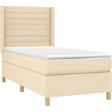  Krevet box spring s madracem LED krem 90x200 cm od tkanine | shoptok.hr