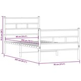 vidaXL Metalni okvir kreveta bez madraca boja hrasta sonome 90x200 cm | shoptok.hr