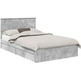  Krevet s od storage s uzglavljem Betonski sivi 135 x 190 cm | shoptok.hr