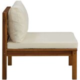  Modularna srednja sofa s krem bijelim jastucima bagremovo drvo | shoptok.hr