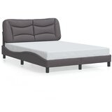  The Living Store Posteljni okvir z vzglavjem siva 120x200 cm umetno usnje - Posteljni Okvir, (21450770) | Shoptok.si