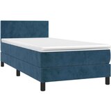  Box spring postelja z vzmetnico LED temno modra 90x200 cm žamet, (20937286) | Shoptok.si