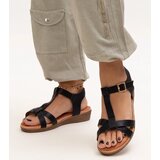 Gemre Black low wedge sandals Sherine | ePonuda.com